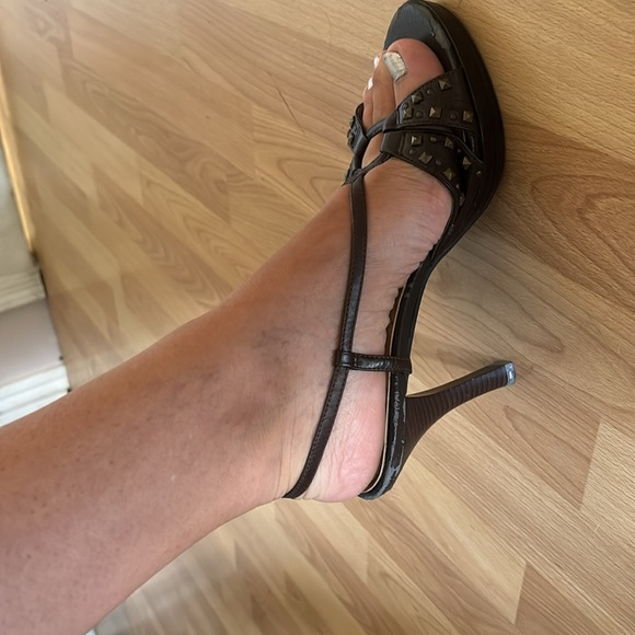 Style and co sling back open toe brown heels - Picture 9 of 10